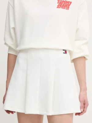 Tommy Jeans spódnica kolor biały mini rozkloszowana DW0DW20268