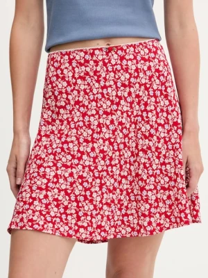 Tommy Jeans spódnica kolor czerwony mini rozkloszowana DW0DW20981