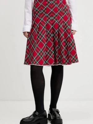 Tommy Jeans spódnica kolor czerwony mini rozkloszowana DW0DW22488