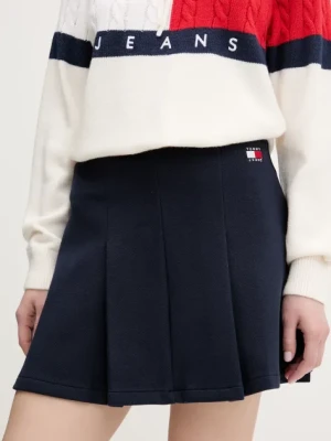 Tommy Jeans spódnica kolor granatowy mini rozkloszowana DW0DW20268