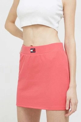 Tommy Jeans spódnica kolor różowy mini prosta