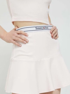 Tommy Jeans spódnica kolor różowy mini rozkloszowana