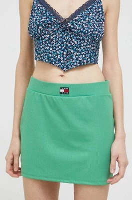 Tommy Jeans spódnica kolor zielony mini prosta