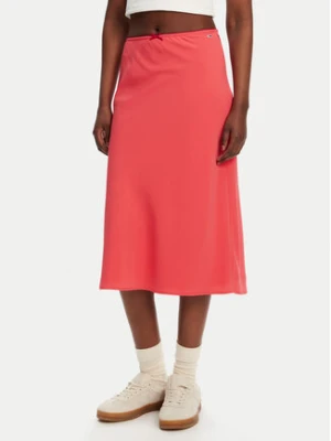 Tommy Jeans Spódnica midi Tjw Midi Aop Skirt DW0DW20272 Koralowy Regular Fit