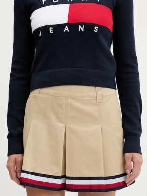Tommy Jeans spódnica rozkloszowana bawełniana