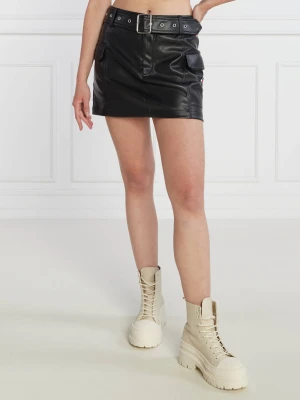 Tommy Jeans Spódnica TJW BUCKLE PLEATHER czarny