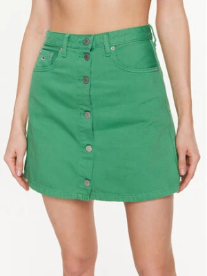 Tommy Jeans Spódnica trapezowa A-Line DW0DW15663 Zielony Regular Fit
