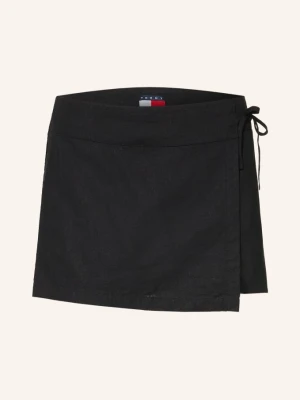 Tommy Jeans Spódniczka-Szorty Z Lnu schwarz CZARNY