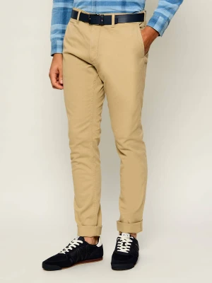 Tommy Jeans Spodnie chino Scanton | Slim Fit beżowy
