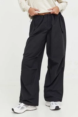 Tommy Jeans spodnie damskie kolor czarny szerokie medium waist DW0DW16387