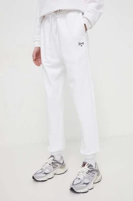 Tommy Jeans spodnie dresowe bawełniane kolor biały gładkie DW0DW17771