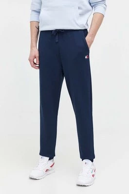 Tommy Jeans spodnie dresowe bawełniane kolor granatowy gładkie DM0DM18355