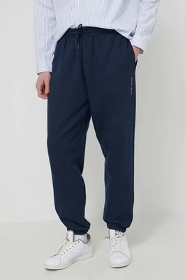 Tommy Jeans spodnie dresowe bawełniane kolor granatowy gładkie DM0DM18378
