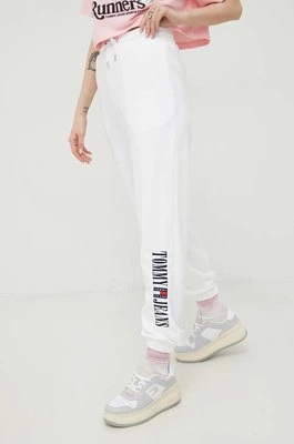 Tommy Jeans spodnie dresowe damskie kolor biały z aplikacją