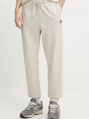 Tommy Jeans spodnie dresowe kolor beżowy melanżowe DM0DM22358
