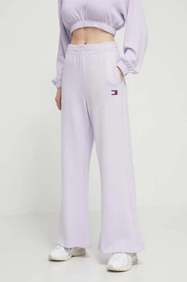 Tommy Jeans spodnie dresowe kolor fioletowy gładkie DW0DW17312