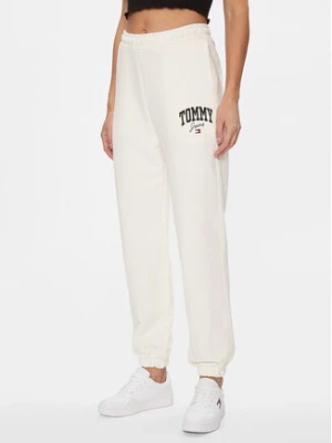 Tommy Jeans Spodnie dresowe New Varisty DW0DW16379 Biały Relaxed Fit