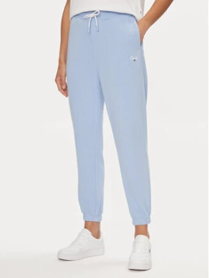 Tommy Jeans Spodnie dresowe Script DW0DW17771 Błękitny Relaxed Fit