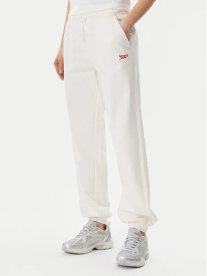 Tommy Jeans Spodnie dresowe Script DW0DW20670 Écru Relaxed Fit Kremowy