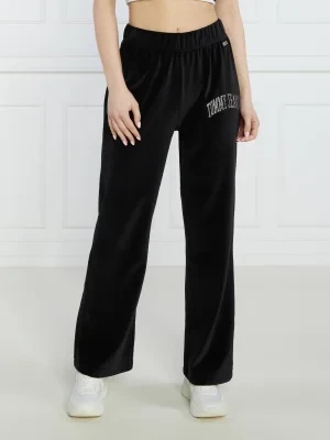 Tommy Jeans Spodnie dresowe TJW RHINESTONE VELOUR SWEATPANT | Relaxed fit