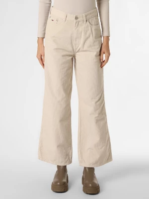 Tommy Jeans Spodnie Kobiety Bawełna beżowy|szary jednolity,