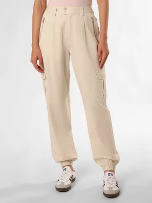Tommy Jeans Spodnie Kobiety Bawełna beżowy|szary jednolity,