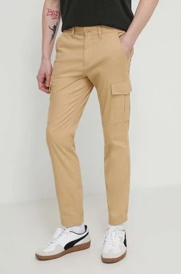 Tommy Jeans spodnie męskie kolor beżowy dopasowane DM0DM18940