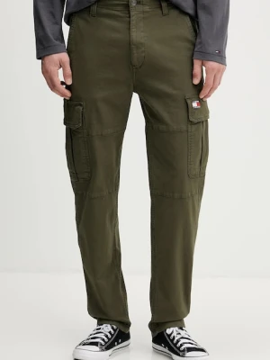 Tommy Jeans spodnie męskie kolor zielony w fasonie cargo DM0DM22651