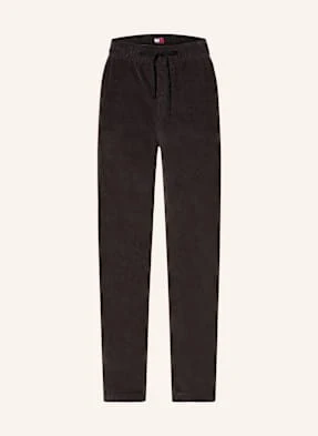 Tommy Jeans Spodnie Sztruksowe Isaac W Stylu Dresowym Slim Fit schwarz