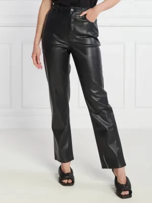 Tommy Jeans Spodnie TJW JULIE PLEATHER | Straight fit | high rise