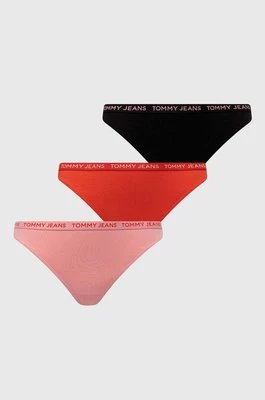 Tommy Jeans stringi 3-pack kolor czerwony UW0UW05011