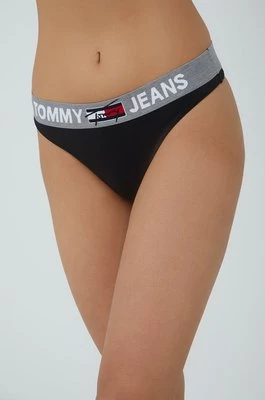 Tommy Jeans Stringi kolor czarny z bawełny UW0UW02823