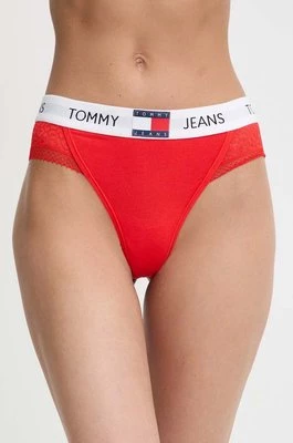 Tommy Jeans stringi kolor czerwony z koronki UW0UW05159