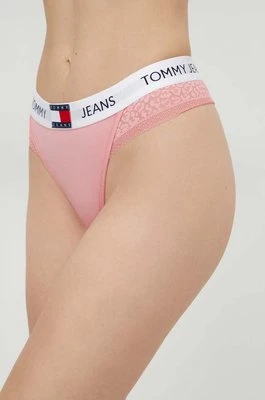 Tommy Jeans stringi kolor różowy z koronki UW0UW05159
