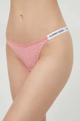 Tommy Jeans stringi kolor różowy z koronki UW0UW05160