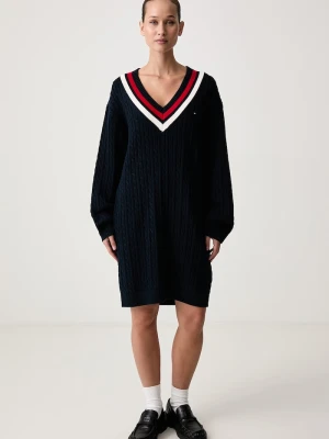 Tommy Jeans sukienka bawełniana granatowy