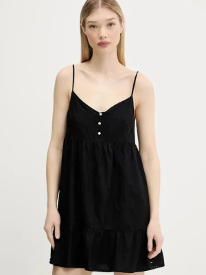 Tommy Jeans sukienka bawełniana kolor czarny mini rozkloszowana DW0DW21165