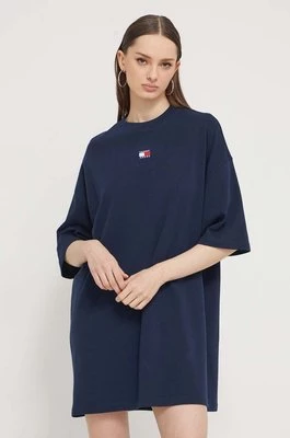 Tommy Jeans sukienka bawełniana kolor granatowy mini oversize DW0DW18145