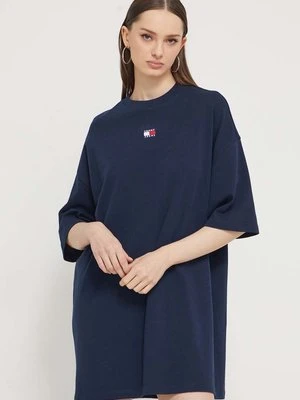 Tommy Jeans sukienka bawełniana kolor granatowy mini oversize DW0DW18145