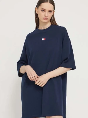 Tommy Jeans sukienka bawełniana kolor granatowy mini oversize DW0DW18145