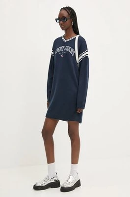 Tommy Jeans sukienka bawełniana kolor granatowy mini oversize DW0DW19807