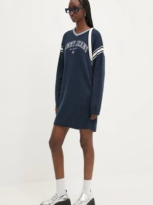 Tommy Jeans sukienka bawełniana kolor granatowy mini oversize DW0DW19807