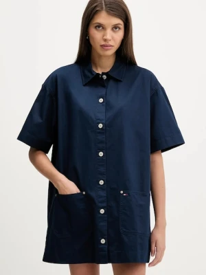 Tommy Jeans sukienka bawełniana kolor granatowy mini oversize DW0DW22531