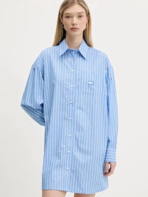 Tommy Jeans sukienka bawełniana kolor niebieski mini oversize DW0DW21122
