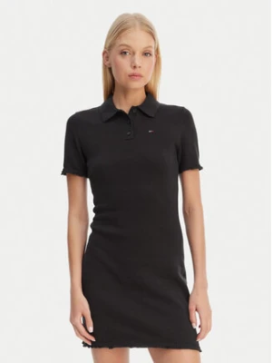 Tommy Jeans Sukienka codzienna Lettuce DW0DW22336 Czarny Slim Fit