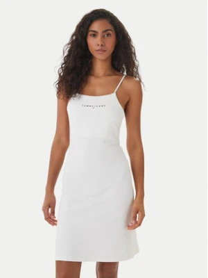 Tommy Jeans Sukienka codzienna Linear DW0DW22338 Biały Slim Fit