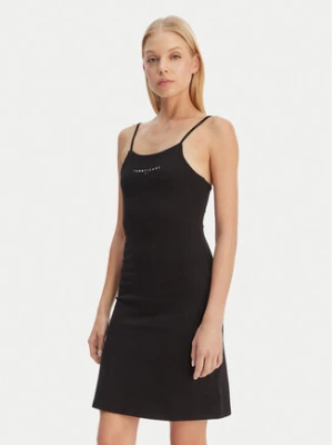 Tommy Jeans Sukienka codzienna Linear DW0DW22338 Czarny Slim Fit