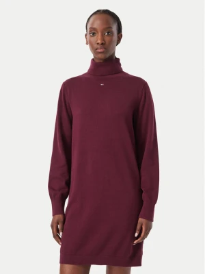Tommy Jeans Sukienka dzianinowa Ess DW0DW23460 Fioletowy Regular Fit