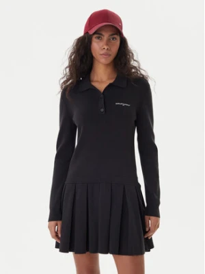 Tommy Jeans Sukienka dzianinowa Script DW0DW22464 Czarny Regular Fit