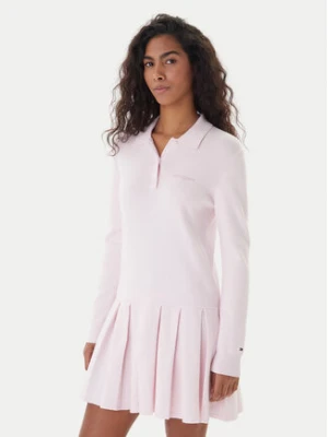 Tommy Jeans Sukienka dzianinowa Script DW0DW22464 Różowy Regular Fit